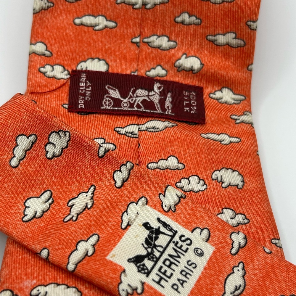 Orange Cloud Pattern Tie - image 1